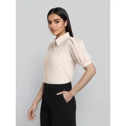 Style Quotient Beige Solid Shirt image 3