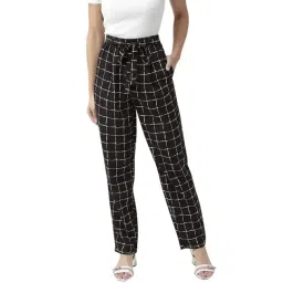 Style Quotient Black & White Checks Trousers-picture-31