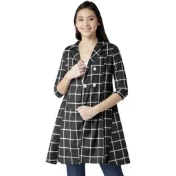 Style Quotient Black & White Cotton Chequered Overcoat-picture-38