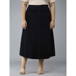 Style Quotient Black Cotton Regular Fit Plus Size Skirt-picture-22