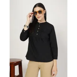 Style Quotient Black Cotton Solid Formal Top-picture-38
