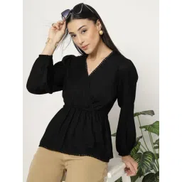 Style Quotient Black Rayon Solid Formal Top-picture-32