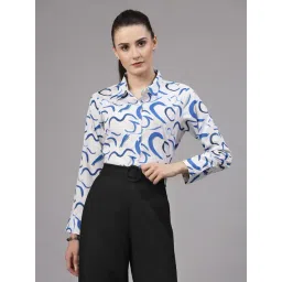 Style Quotient Blue & White Printed Shirt-picture-22