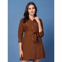 Style Quotient Brown Solid Dresses-picture-26