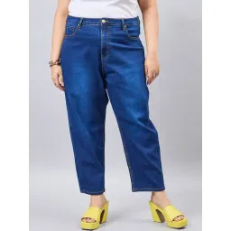 Style Quotient Dark Blue Cotton Regular Fit High Rise Jeans-picture-40