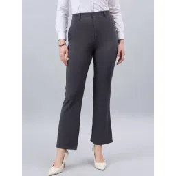Style Quotient Grey Polyester Flared Fit Trousers-picture-29