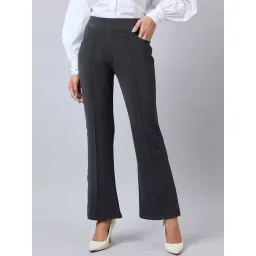Style Quotient Grey Relaxed Fit High Rise Trousers-picture-45
