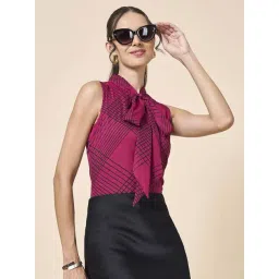 Style Quotient Maroon Regular Fit Printed Top-picture-37