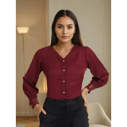 Style Quotient Maroon Solid Shirt-picture-13