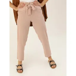 Style Quotient Peach Drawstring Trousers-picture-34