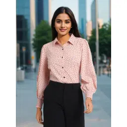 Style Quotient Peach Polka Dots Shirt-picture-12