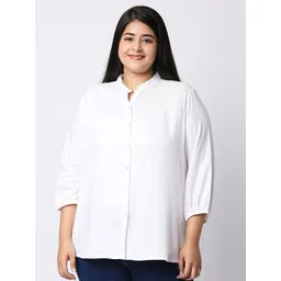 Style Quotient Plus Size Women White Smart Formal Shirt-picture-16