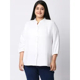 Style Quotient Plus Women Solid White Viscose Rayon Formal Shirt-picture-35