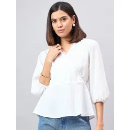 Style Quotient Puff Sleeve Peplum Top-picture-19