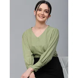 Style Quotient V-Neck Cuffed Sleeve Top-picture-21