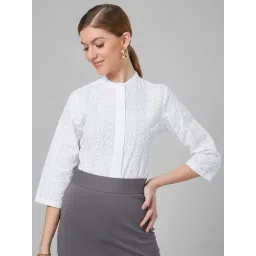 Style Quotient White Cotton Embroidered Shirt-picture-19