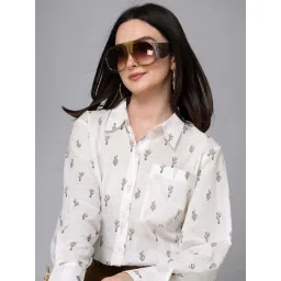 Style Quotient White Cotton Printed Shirt image 3