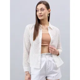 Style Quotient White Cotton Self Design Shirt-picture-33