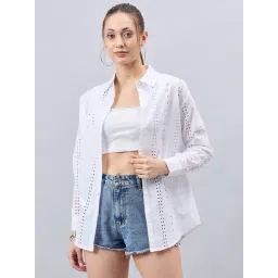 Style Quotient White Cotton Self Design Shirt-picture-17