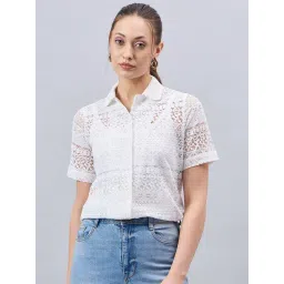 Style Quotient White Cotton Self Design Shirt-picture-32