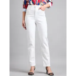 Style Quotient White Cotton Straight Fit High Rise Jeans-picture-42