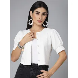 Style Quotient White Open Front Shrug-picture-40