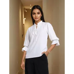 Style Quotient White Solid Top-picture-33
