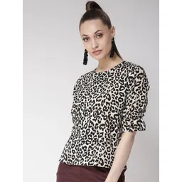 Style Quotient Women Beige & Black Printed Top-image-27