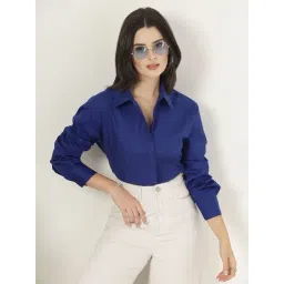 Style Quotient Women Blue Oversized Shirt-picture-13
