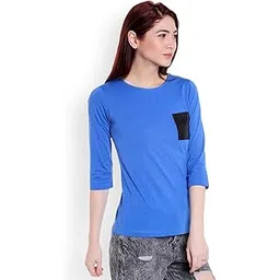 style quotient Women Blue Solid Pure Cotton Top-picture-16