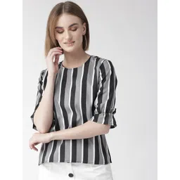 Style Quotient Women Grey & Black Striped Top-picture-12
