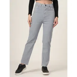 Style Quotient Women Grey Straight Fit High Rise Stretchable Jeans-picture-17