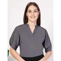 Style Quotient Women Mandarin Collar Slit Sleeves Top-picture-36