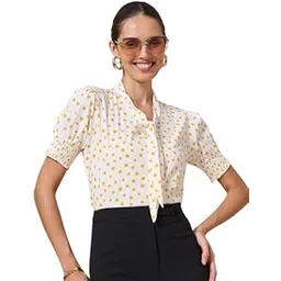 style quotient Women Polka dot Tie-up Casual Top-picture-48