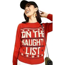 style quotient Women Red Typography Printed Pullover-picture-11