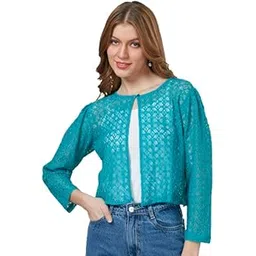 style quotient Women Self Design Open Front Cotton Shrug-picture-41