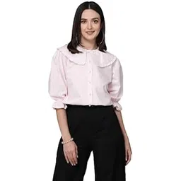 style quotient Women Sky Blue Victorian Style Shirt-picture-10