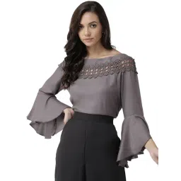 Style Quotient Women Solid Grey viscose rayon smart casual top-picture-25