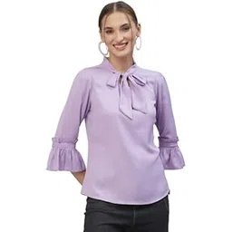 style quotient Women Solid Red Polymoss Regular Smart Casual Top-picture-23