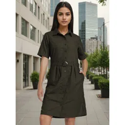 Style Quotient Women Solid Shirt Dress-picture-34