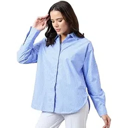 style quotient Women Solid Smart Casual Oversized Polycotton Shirt-picture-41