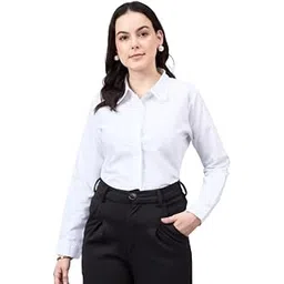 style quotient Women White Cotton Blend Formal Long Sleeve Shirt-picture-10