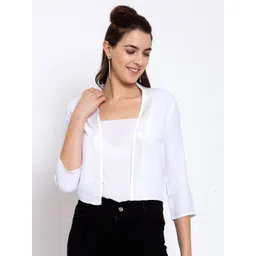 Style Quotient Women White Crop Shrug-picture-26