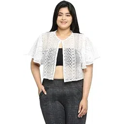 style quotient Women White Plus Size Shrug-picture-26