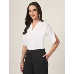 Style Quotient Women White Polymoss Formal Top-picture-23