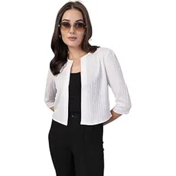 style quotient Women White Solid Shrug-picture-25