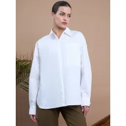 Style Quotient Women White With Full Sleeves Oversized Shirt-picture-31