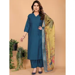 STYLE SAMSARA Jacquard Chanderi Kurta & Palazzos & Dupatta-picture-27