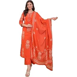 style secret Women's Rayon Printed Kurta Pant Dupatta Set, Traditional Indian Ethnic Wear, 3 Piece-picture-27