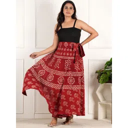 Style Shoes Block Printed Cotton Wrap Around Maxi Skirt-picture-38